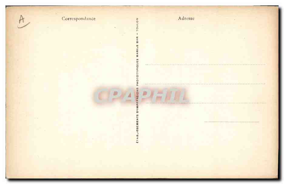 Torpilleur "ORAGE" — Marine Militaire Française — Établissements Phototypiques de Toulon — Verso