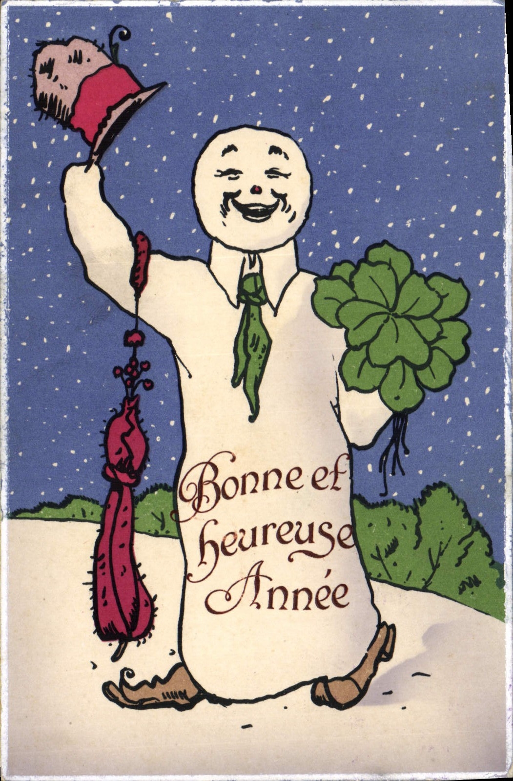 Bonhomme de neige — Bonne et heureuse année — éditeur Le Matin, n° 177