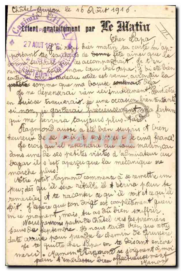 Bonhomme de neige — Bonne et heureuse année — éditeur Le Matin, n° 177 — Rückseite