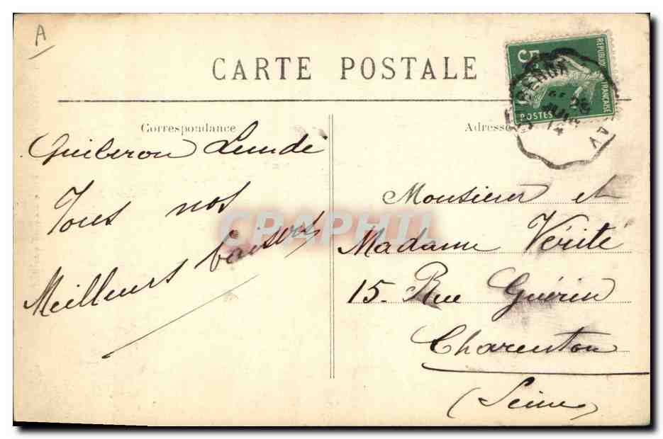 CPA Folklore Fileuse de Pontivy  — Verso