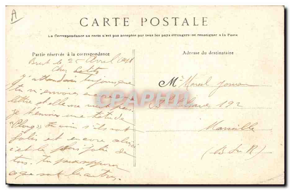 CPA Folklore Vieillard de Guemene sur Scorff  — Verso