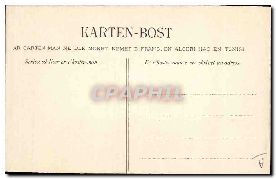 CPA Folklore Jeune fille de Thegonnec  — Verso