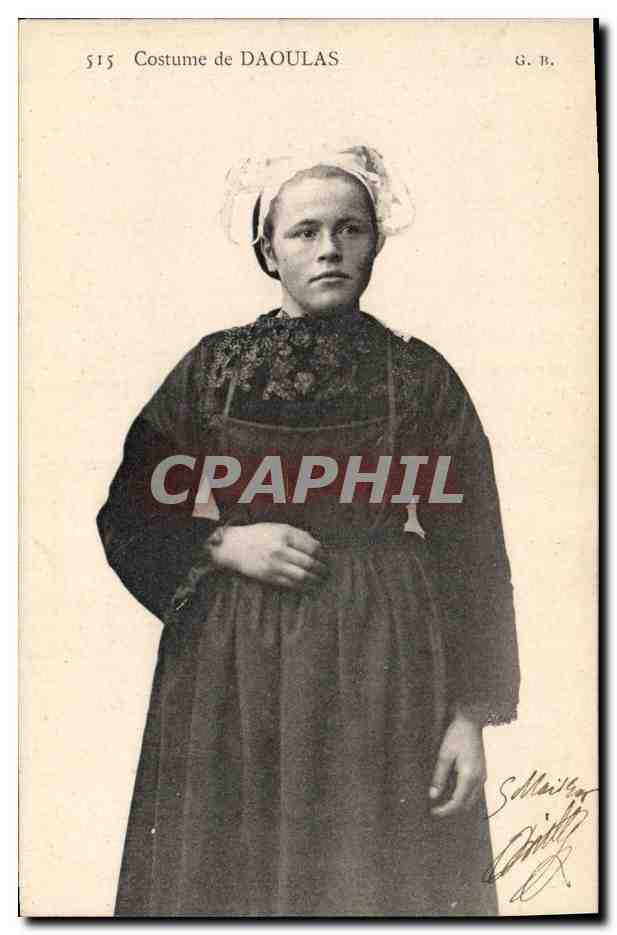 CPA Folklore Costume de Daoulas 