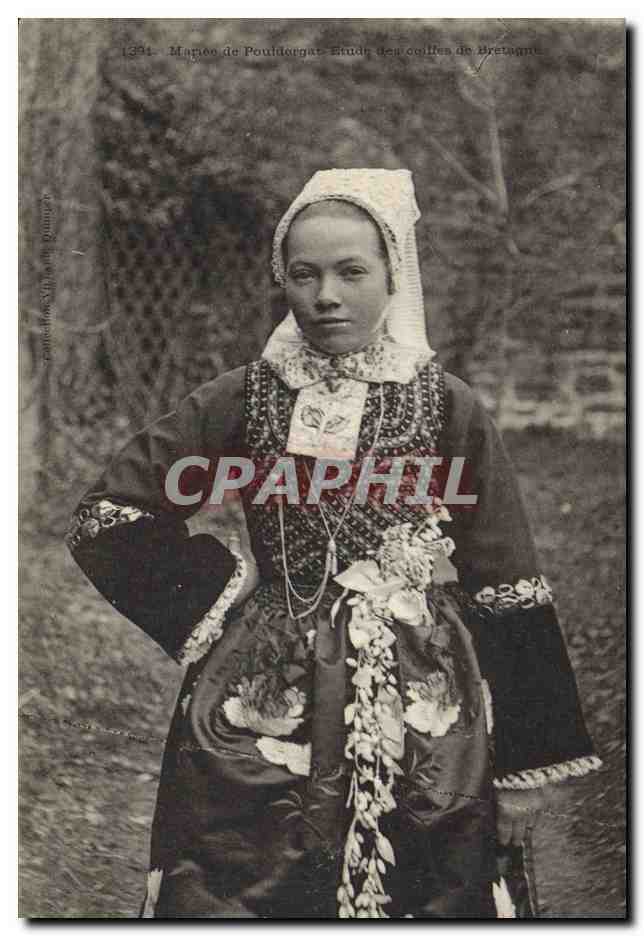 CPA Folklore Mariee de Pouldergat Mariage 