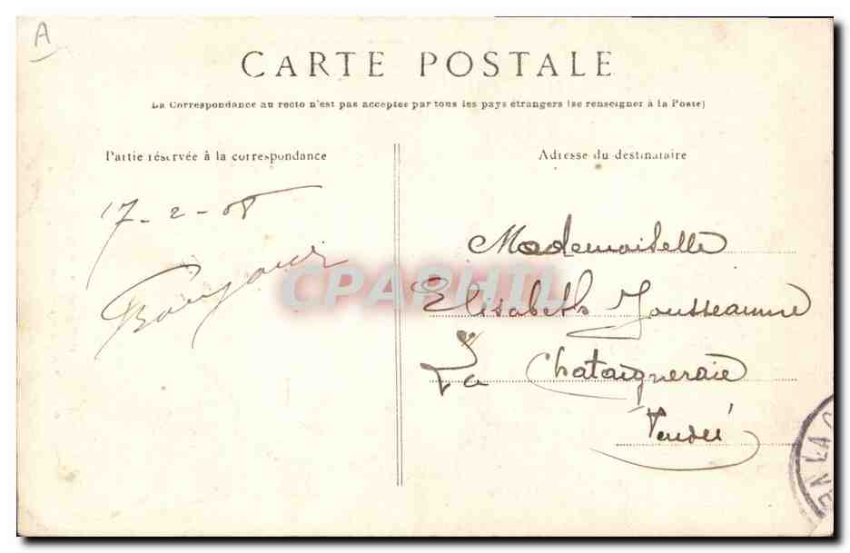 CPA Folklore Jeune fille d'Hennebont Costume de fete  — Verso