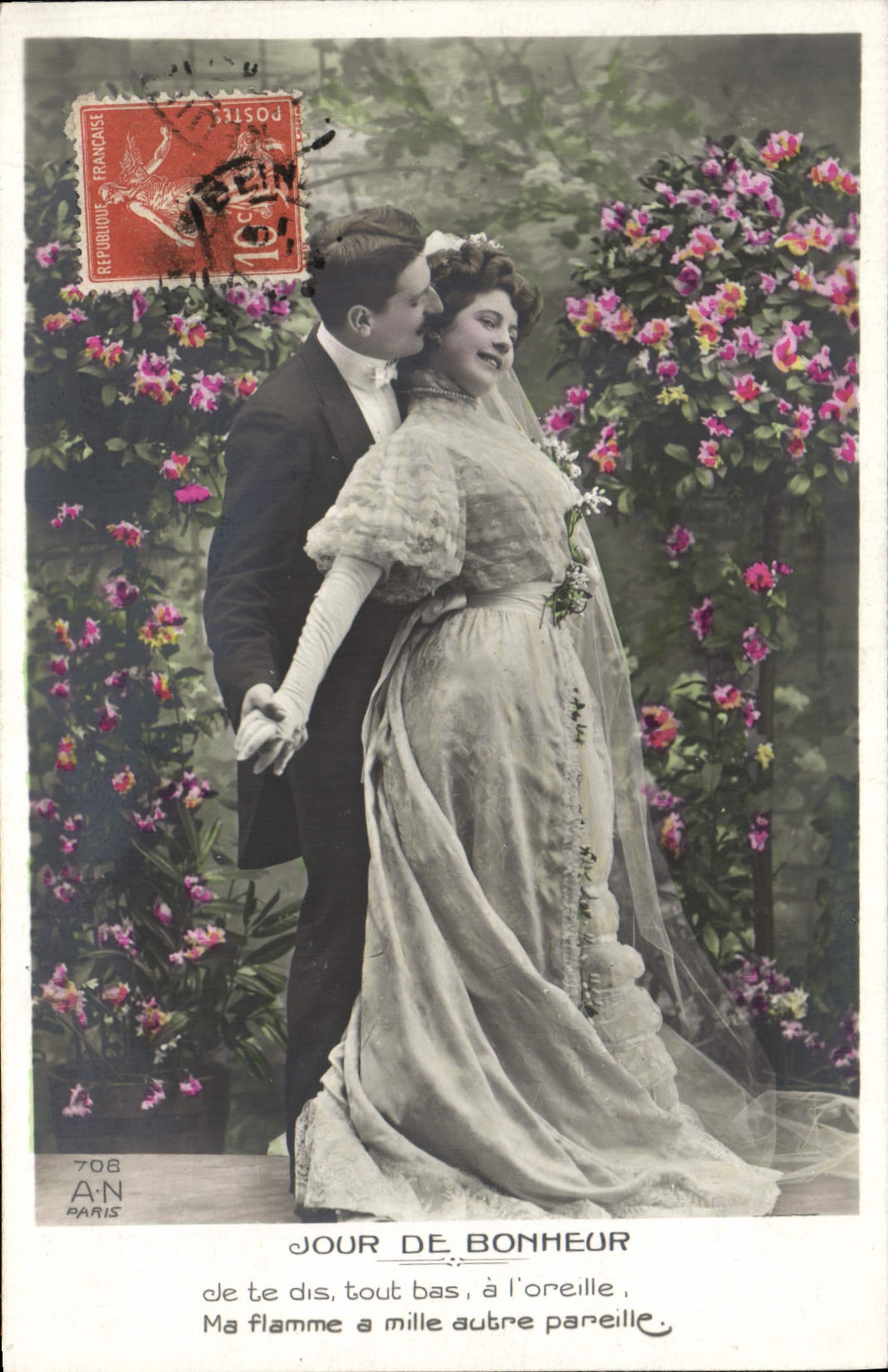 CPA Fantaisie Femme Mariage Jour de bonheur 