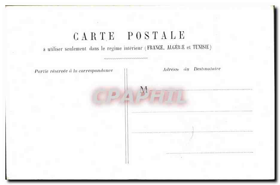 Scène intime — deux jeunes gens enlacés — texte imprimé — carte postale intérieure France/Algérie/Tunisie — Verso