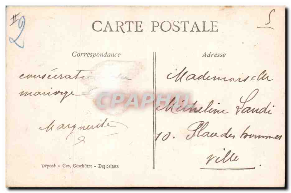 Nouveau couple — mariage — éditeur anonyme, n° 467/5 — Verso