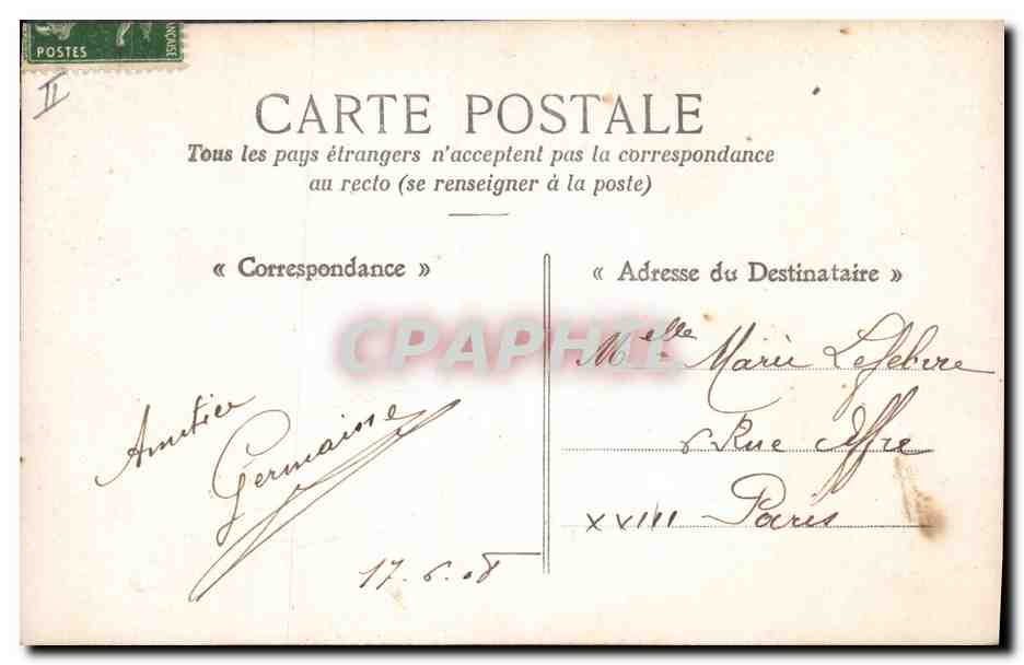 Jeune mariée — carte postale de vœux nuptiaux — éditeur inconnu, n° de série non visible — Back