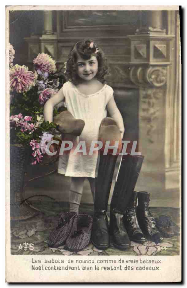 CPA Sabot Fantaisie Enfant Chaussures 
