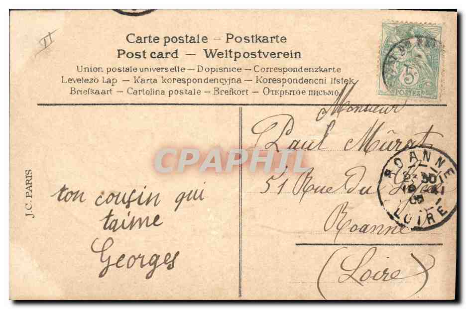 CPA Sabot Fantaisie Poussins Fleurs  — Verso