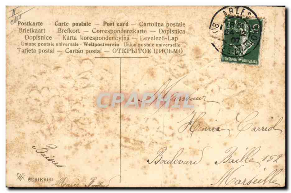 CPA Sabot Fantaisie Trefles Fleurs  — Rückseite