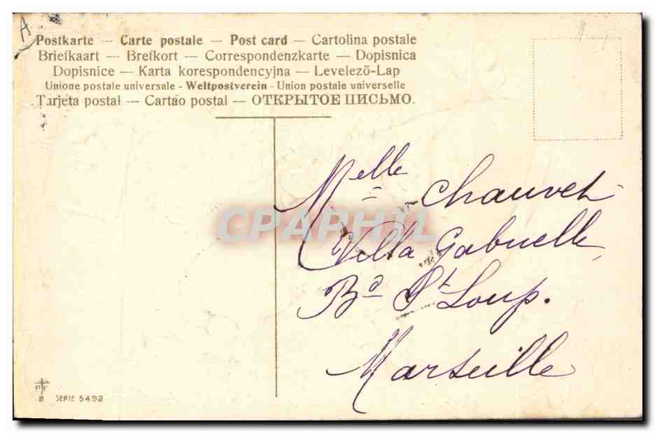 CPA Fantaisie Pantoufle Trefles Fleurs  — Verso