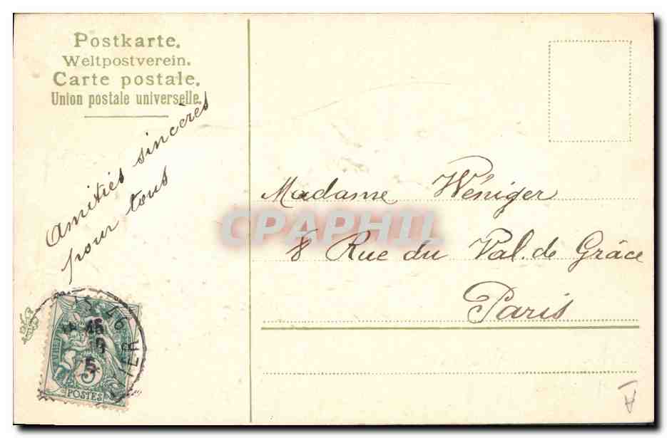 CPA Fantaisie Chaussure Fleurs  — Verso