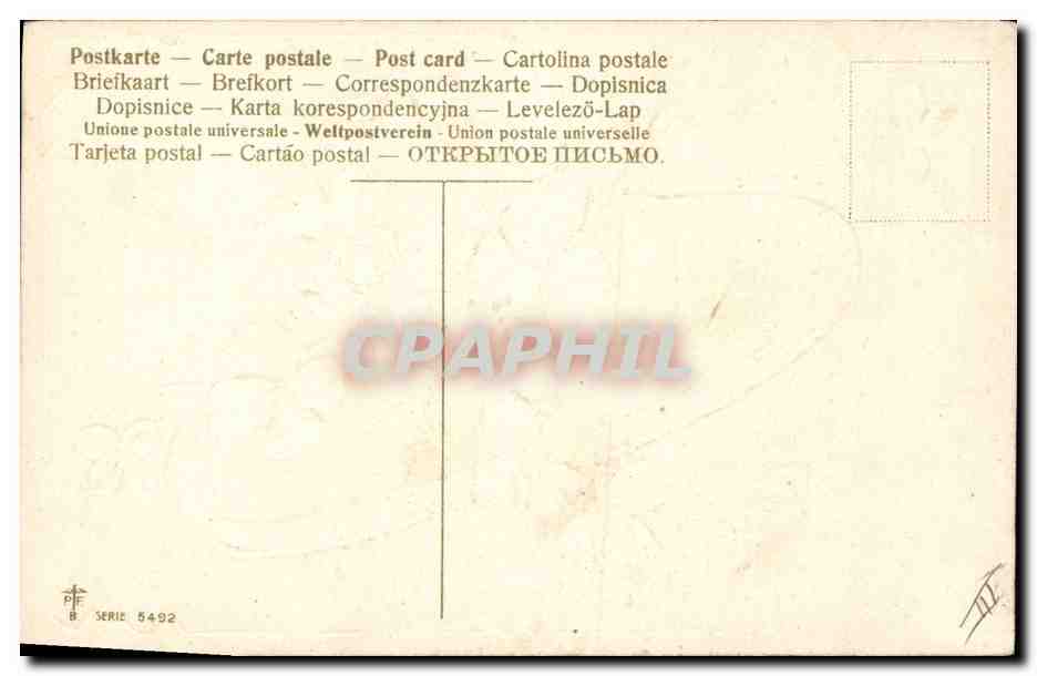 CPA Pantoufle Fantaisie Trefles  — Verso