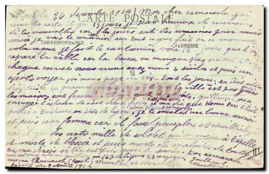CPA Nancy Bombardement Rue St Dizier Chaussures Franck Militaria  — Rückseite