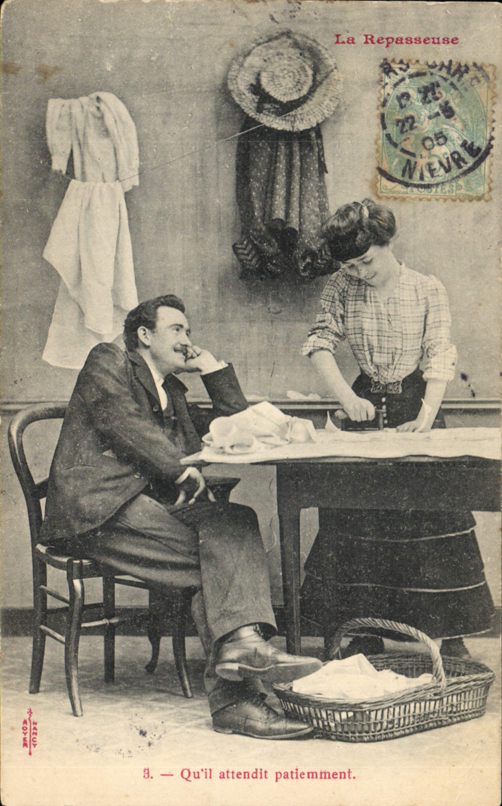 La Repasseuse — scène de vie domestique — éditeur anonyme, n°3 de série