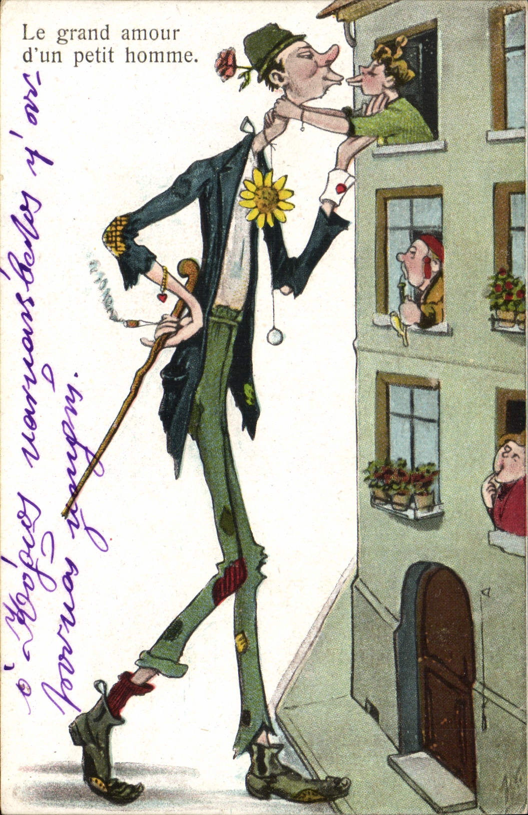 CPA Fantaisie Illustrateur Le grand amour d'un petut homme 