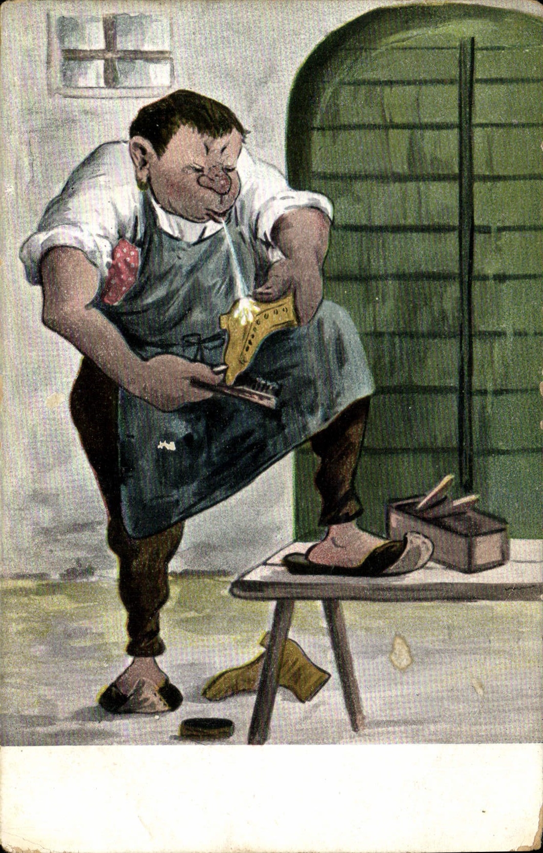 CPA Fantaisie Illustrateur Chausseur 