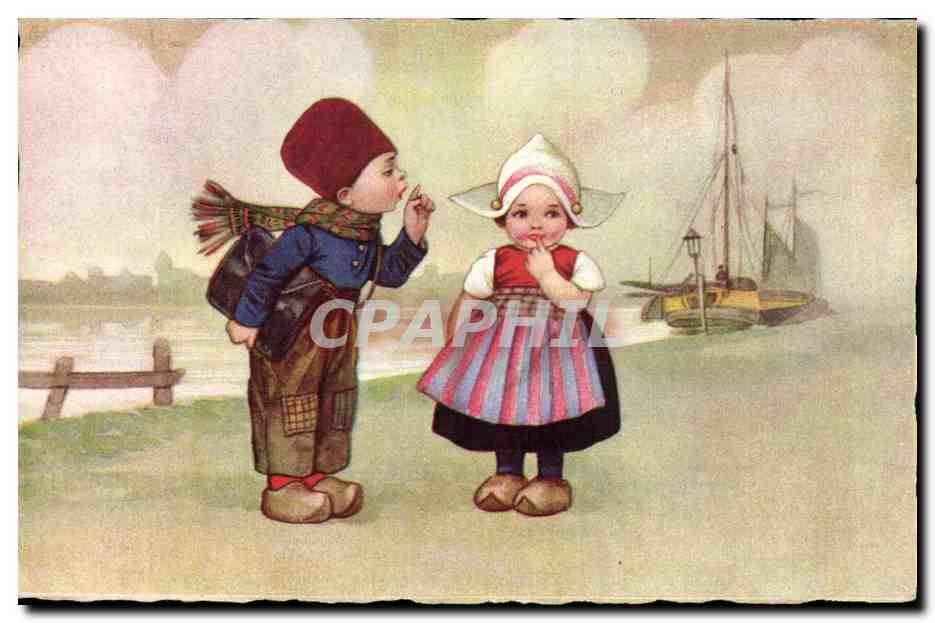 CPA Fantaisie Illustrateur Enfants Bateau de peche 