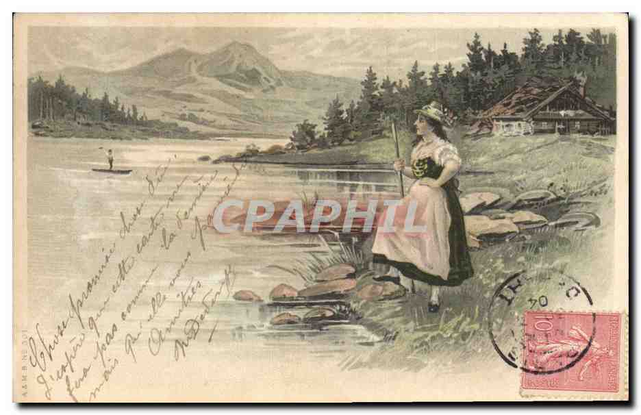 CPA Fantaisie Illustrateur Femme 