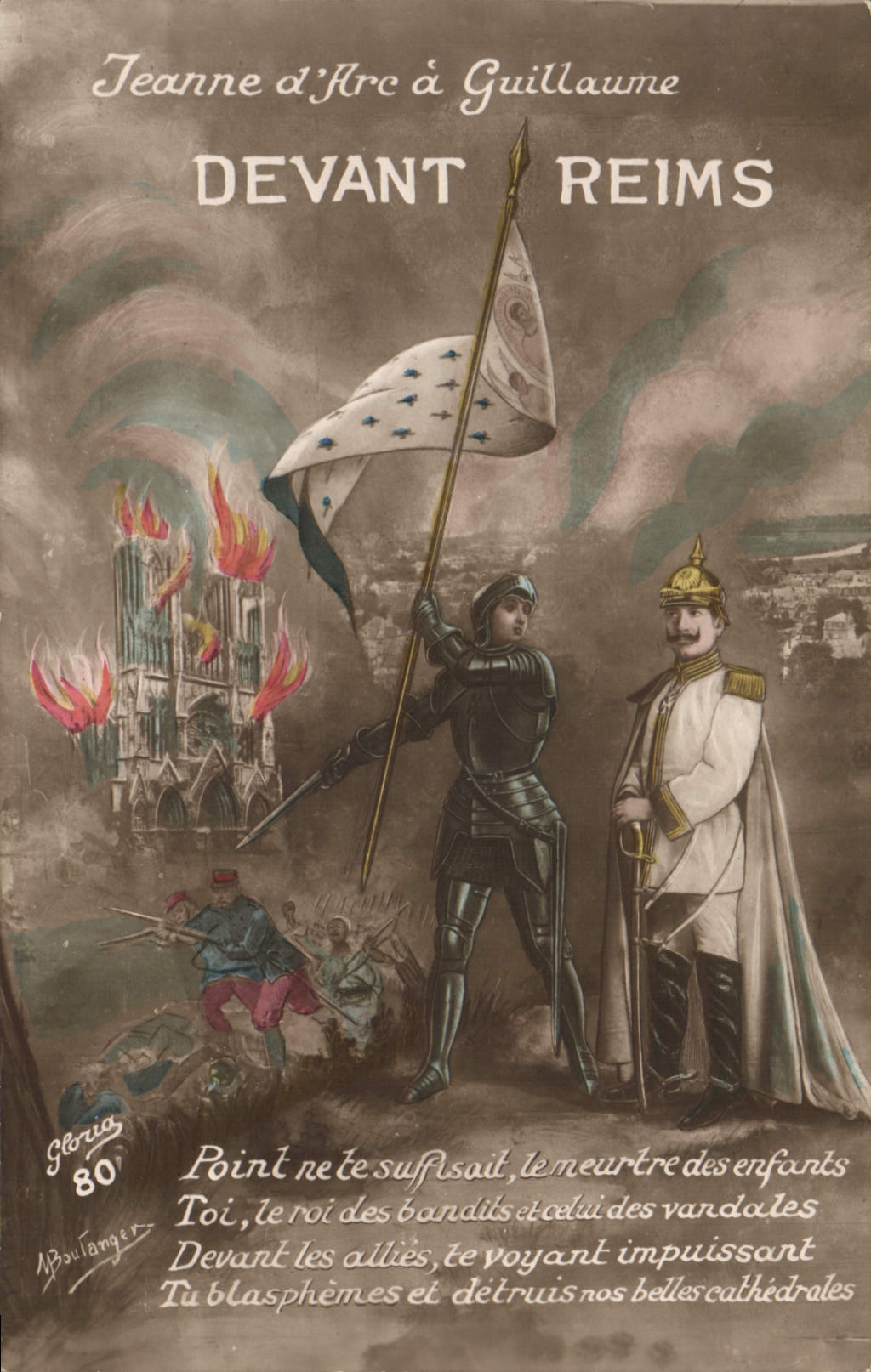 CPA Jeanne d'Arc a Guillaume devant Reims Militaria 