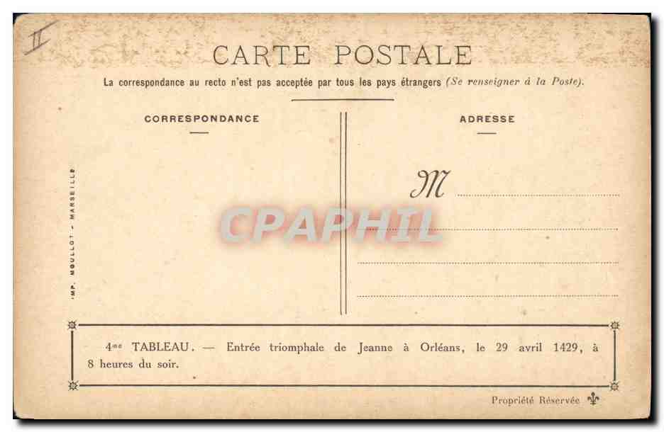 CPA Jeanne d'Arc Entree triomphale de Jeanne a Orleans  — Verso