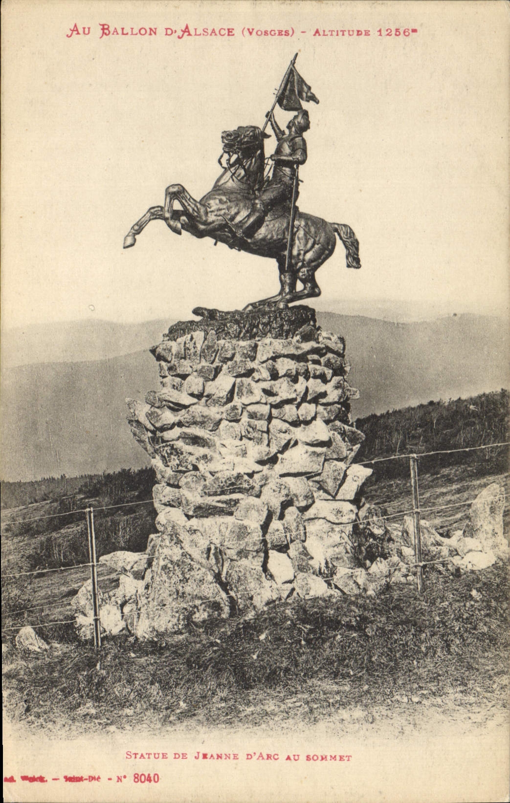 CPA Statue de Jeanne d'Arc au sommet Au ballon d'Alsace 