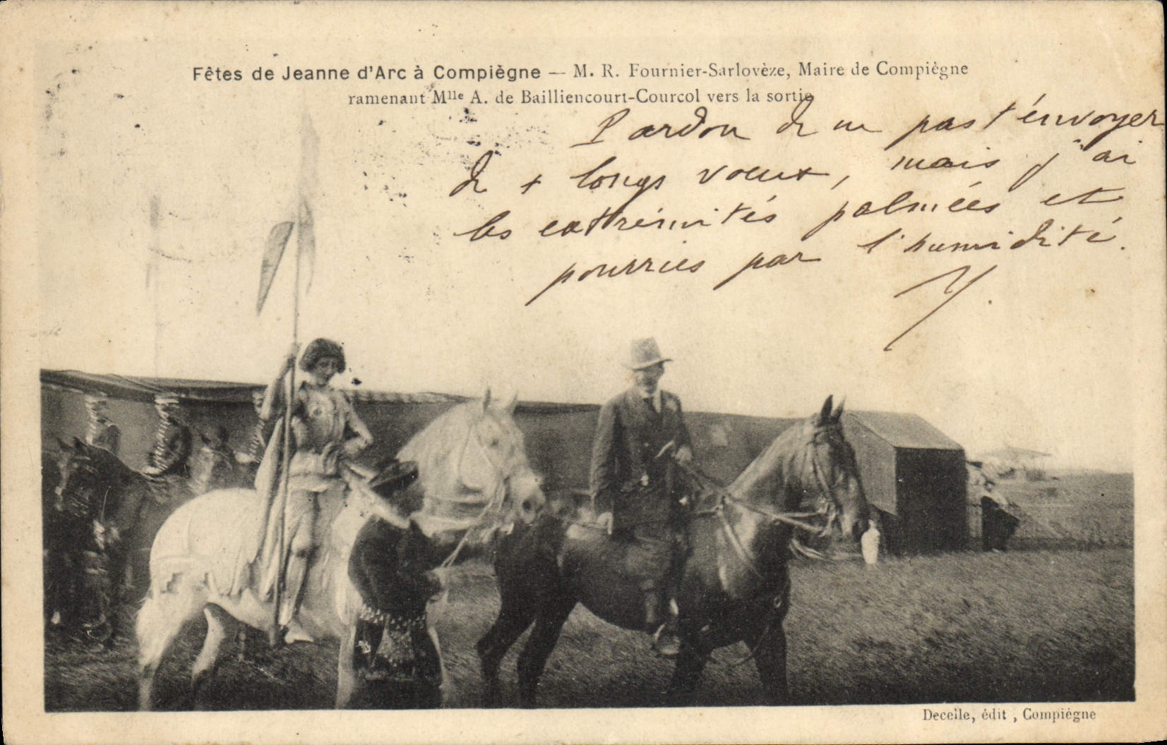 Fêtes de Jeanne d'Arc à Compiègne — M. R. Fournier-Sarlovèze, Maire de Compiègne — Deceille, édit, Compiègne