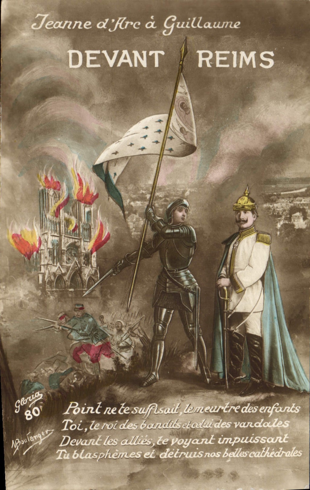 CPA Jeanne d'Arc a Guillaume devant Reims Militaria 