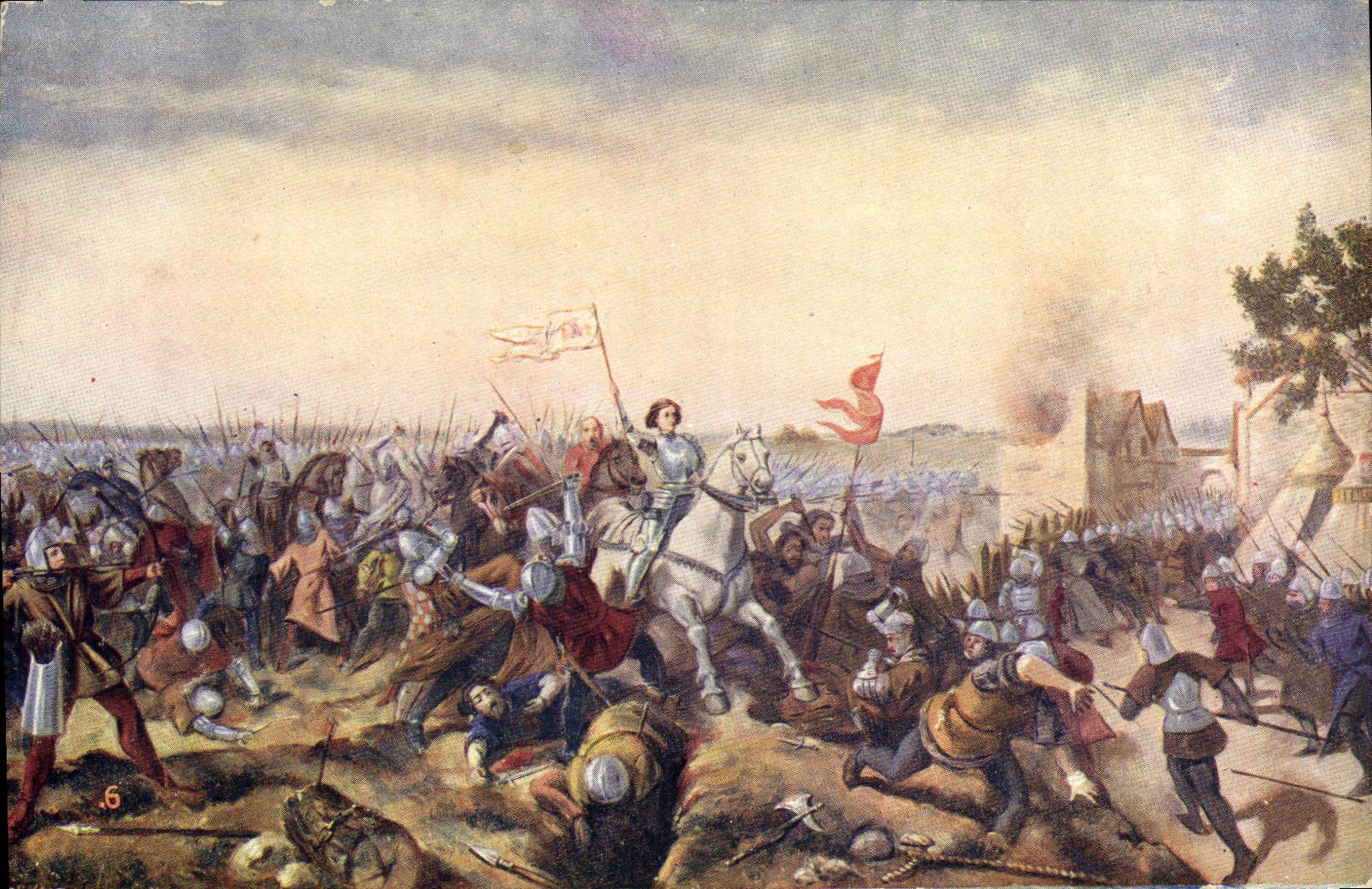 CPA Jeanne d'Arc suivie de ses intrepides Chevaliers et soldats 