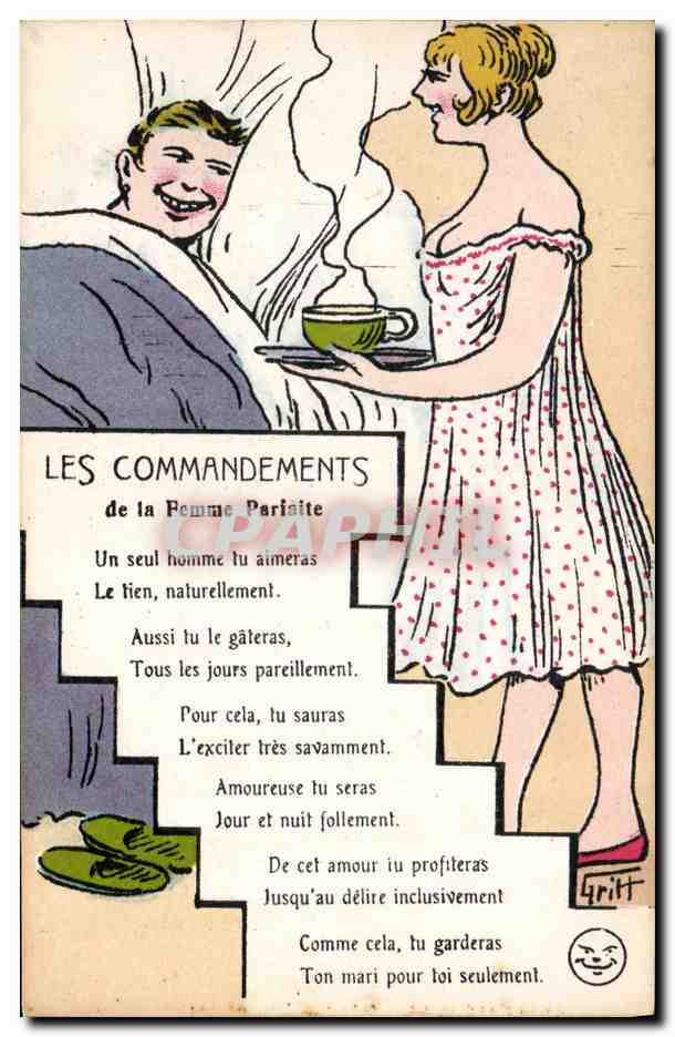CPA Fantaisie Illustrateur Griff Les commandements de la femme parfaite 