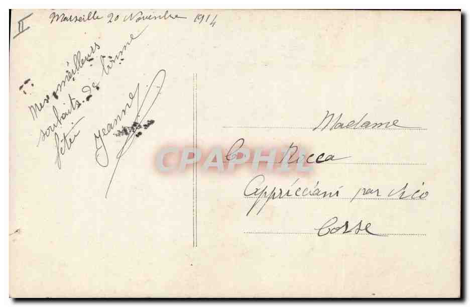 Femme en robe verte tenant un bouquet — J.K. — n° 763 — Verso