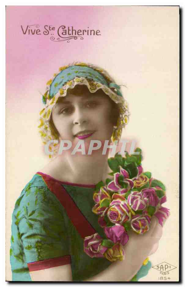 CPA Fantaisie Ste Catherine Femme Bonnet 