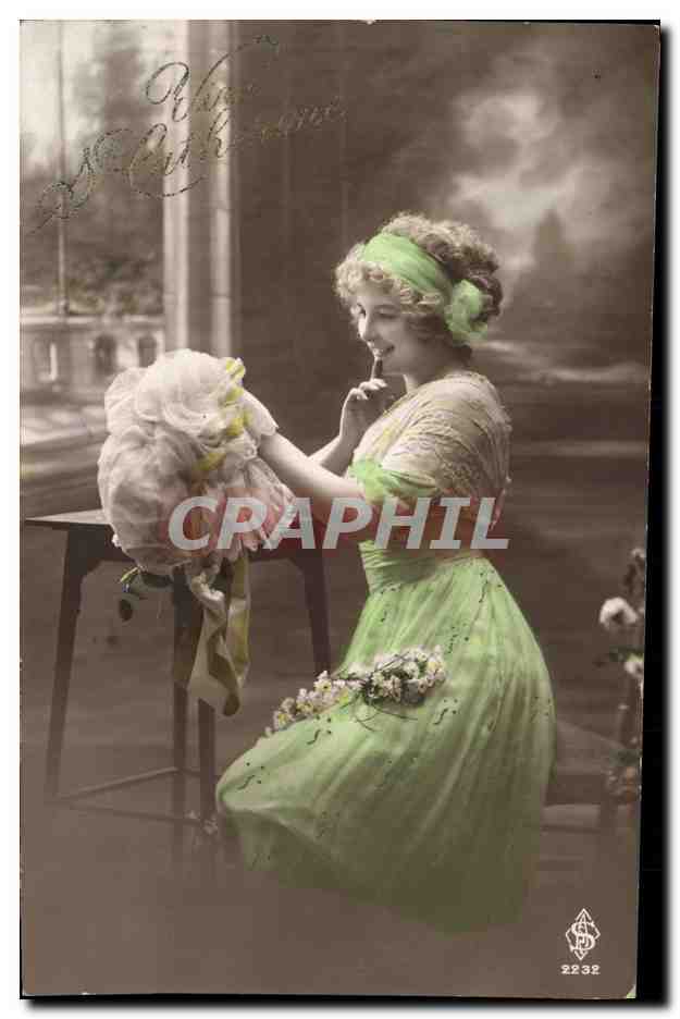 CPA Fantaisie Ste Catherine Femme Bonnet 