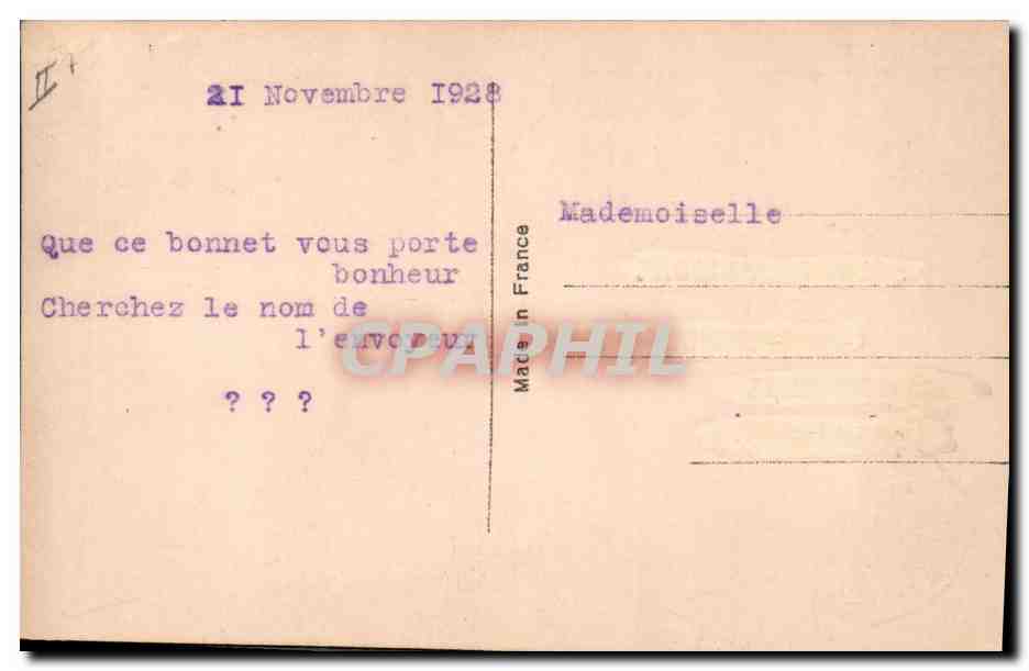 Jeune femme en bonnet à dentelle — PC Prints n°2620 — Back