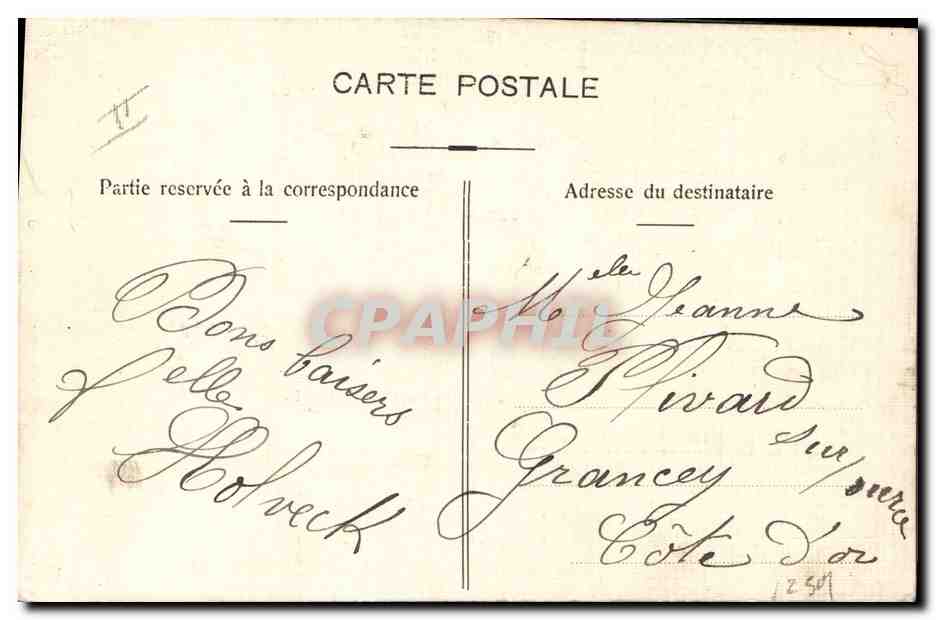 Bonnet à fleurs — message de félicitations pour une future mariée — éditeur non visible — Verso