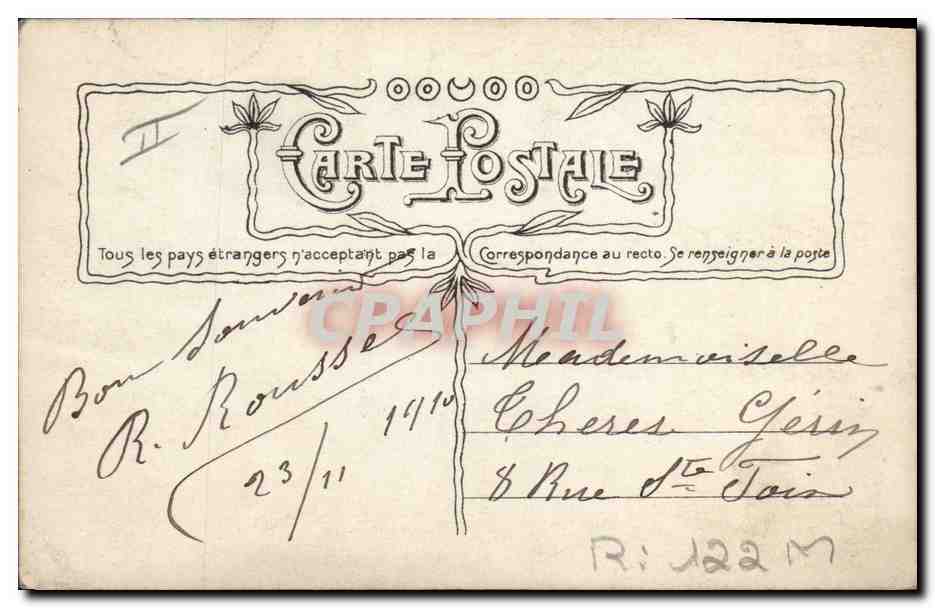 CPA Fantaisie Ste Catherine Femme Bonnet  — Verso