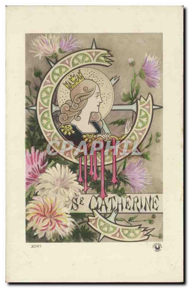 Sainte Catherine — illustration Art Nouveau — éditeur anonyme, n° de série 3047