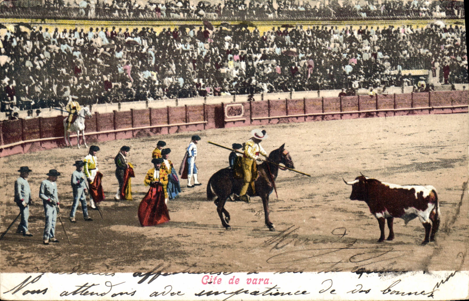 Corrida de taureaux — Gîte de vara — Purger & Co., München. Photochromkarte 3236