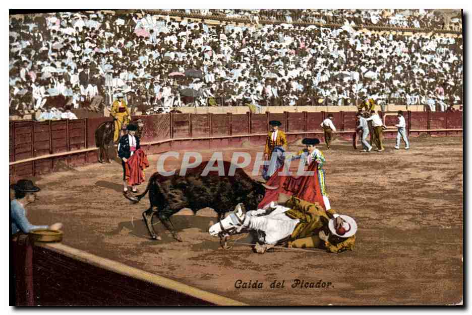 CPA Corrida Course de taureaux Caida del Picador 
