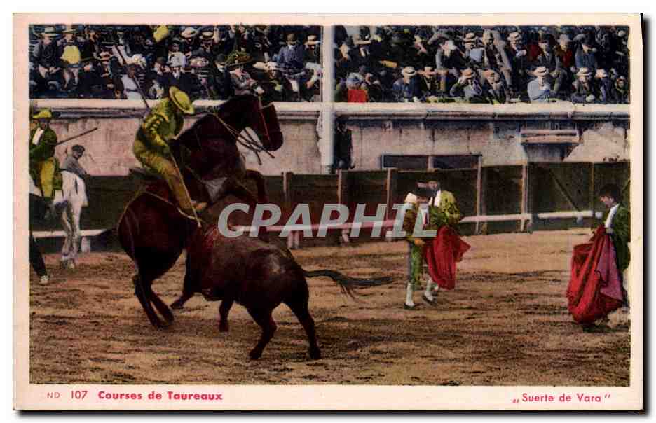 CPA Corrida Course de taureaux Suerte de Vara 