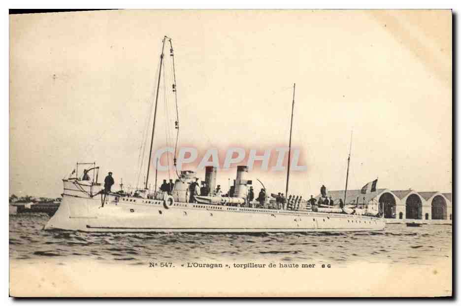 CPA Bateau Guerre L'ouragan torpilleur de haute mer 