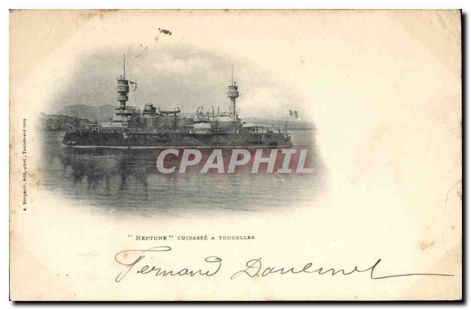 CPA Bateau Guerre Neptune cuirasse a tourelles 
