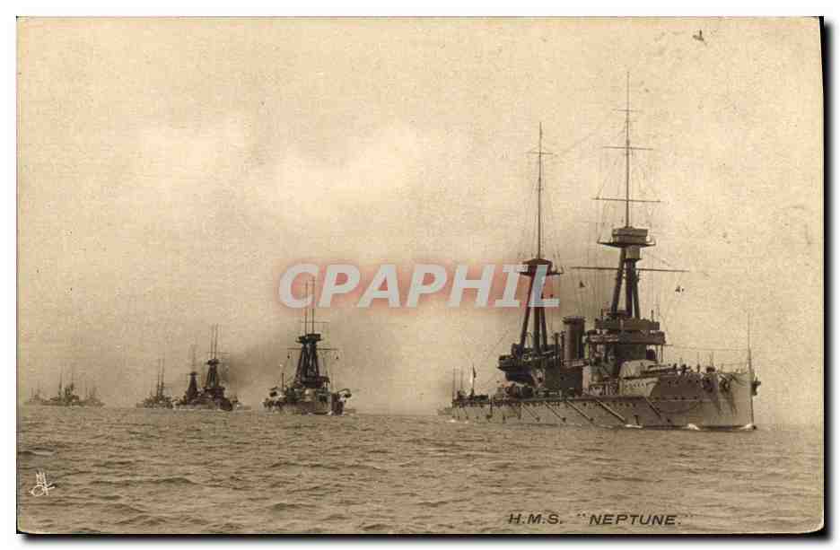 CPA Bateau Guerre HMS Neptune 