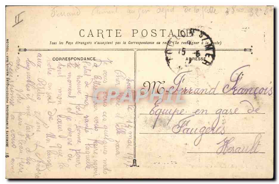 CPA Bateau Guerre Provence Cuirasse d'escadre  — Verso