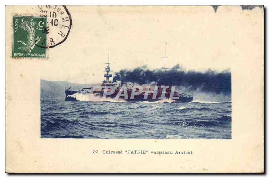 CPA Bateau Guerre Cuirasse Patrie Vaisseau amiral 