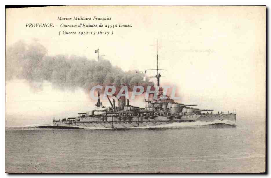 CPA Bateau Guerre Provence Cuirasse d'escadre 