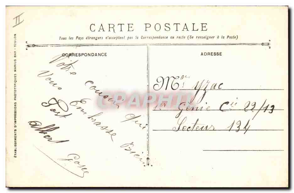 CPA Bateau Guerre Provence Cuirasse d'escadre  — Verso