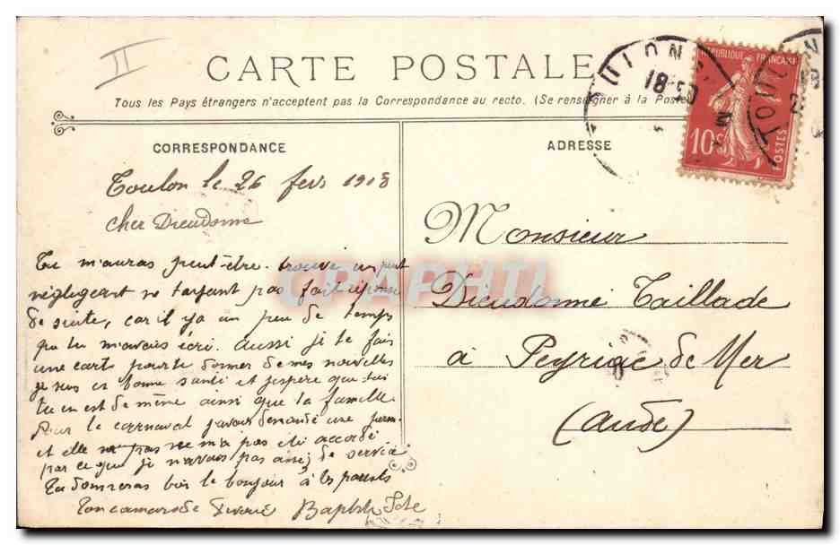 CPA Bateau Guerre Patrie Cuirasse  — Verso